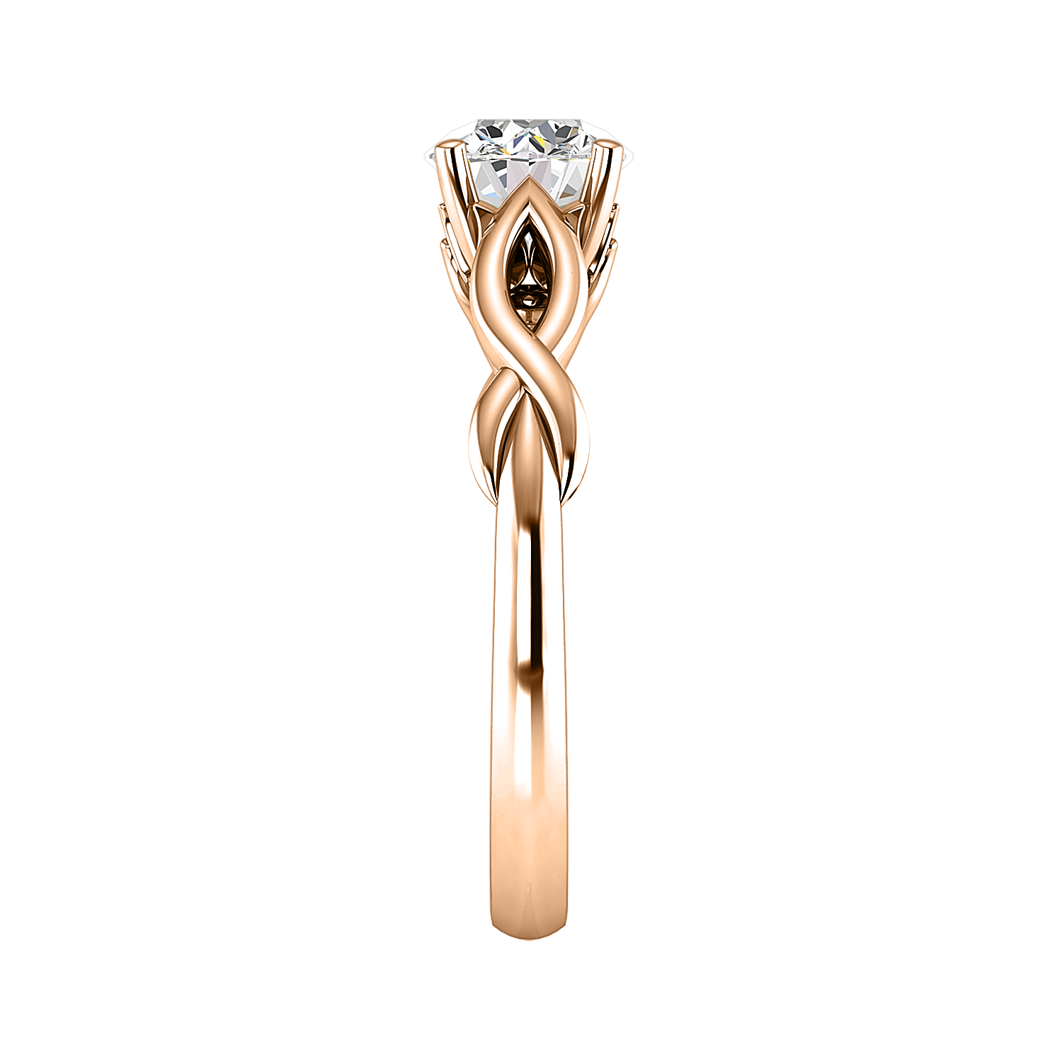 Mia Twisted Plain band 4 prong Solitaire